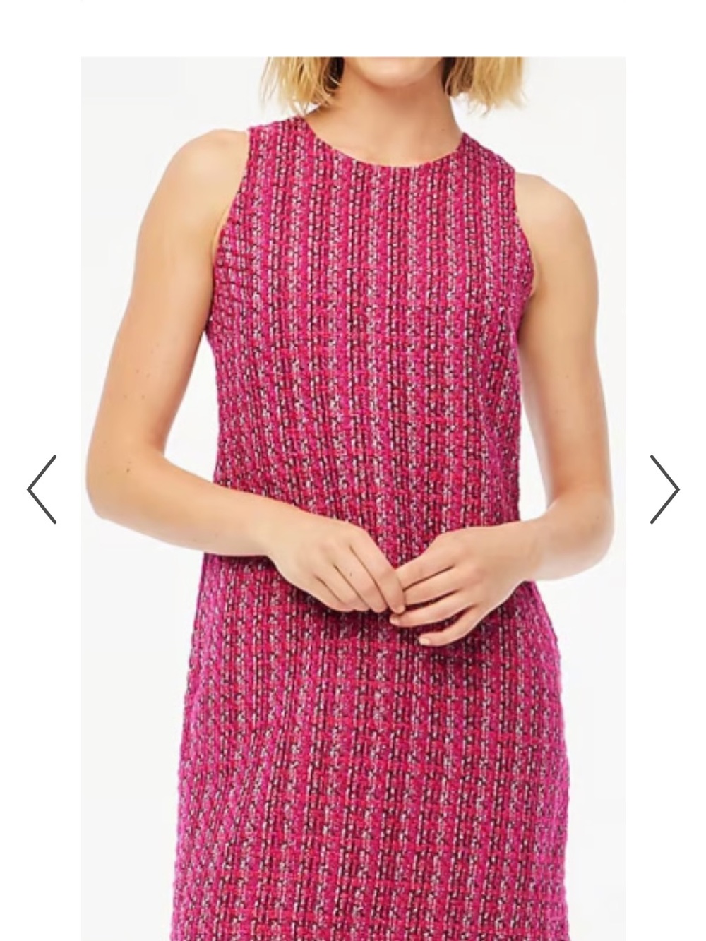 J. Crew Pink Textured Tweed Sleeveless Shift Dress